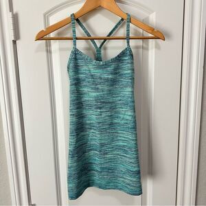 Lululemon Power Y Tank Luon Space Dye Camo Alberta Lake Fresh Teal Size 4